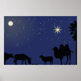 Nativiteitsscène met Kerstmis Poster