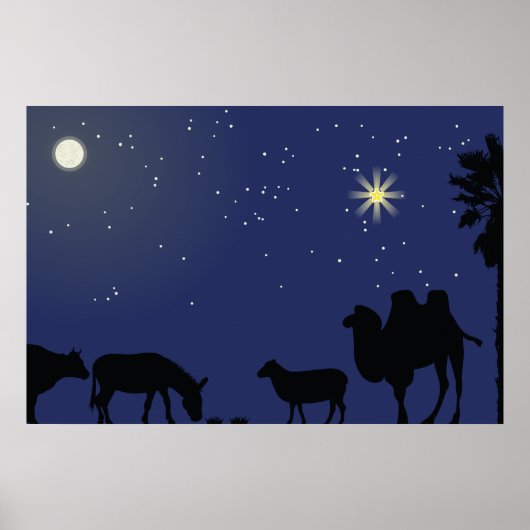 Nativiteitsscène met Kerstmis Poster (Voorkant)