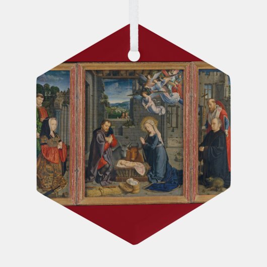 Nativiteitsscène Mooie kerst van Jezus Glas Ornament (Achterkant)