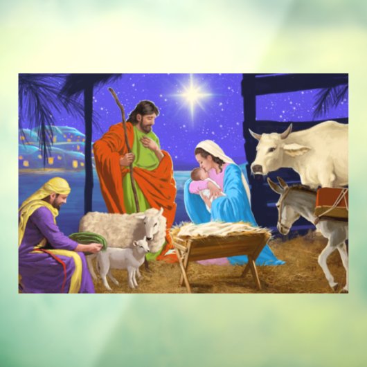 nativiteitsscène raamsticker (Vel 3)
