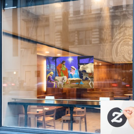 nativiteitsscène raamsticker (Cafe Raam)