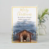 Nativiteitsscène Religieuze kerstfeestdag Kaart (Staand Voorkant)