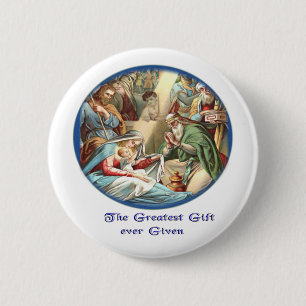 Nativiteitsscène Ronde Button 5,7 Cm
