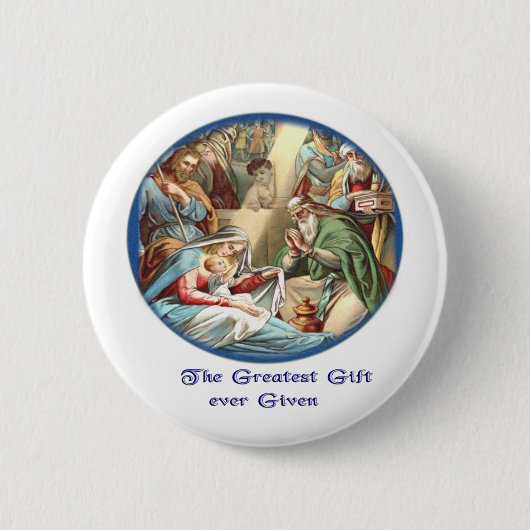 Nativiteitsscène Ronde Button 5,7 Cm (Voorkant)