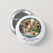 Nativiteitsscène Ronde Button 5,7 Cm (Voorkant /achterkant)