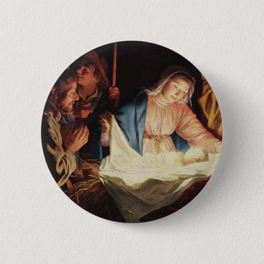 Nativiteitsscène Ronde Button 5,7 Cm (Voorkant)
