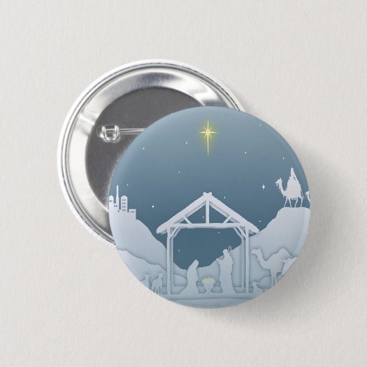 Nativiteitsscène Ronde Button 5,7 Cm (Voorkant /achterkant)