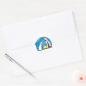 Nativiteitsscène Ronde Sticker (Envelop)
