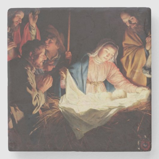 Nativiteitsscène Stenen Onderzetter (Voorkant)