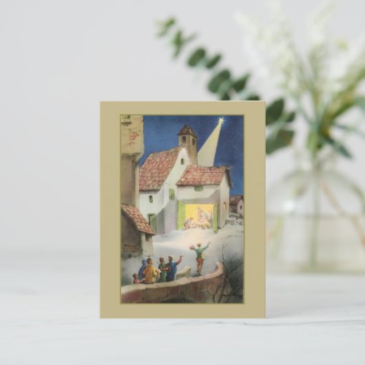  nativiteitsscène, ster van Bethlehem Briefkaart (Staand voorkant)
