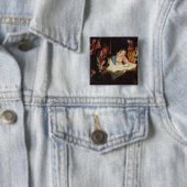 Nativiteitsscène Vierkante Button 5,1 Cm (In situ)