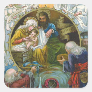 "Nativiteitsscène" Vierkante Sticker