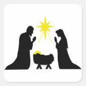 Nativiteitsscène Vierkante Sticker (Voorkant)