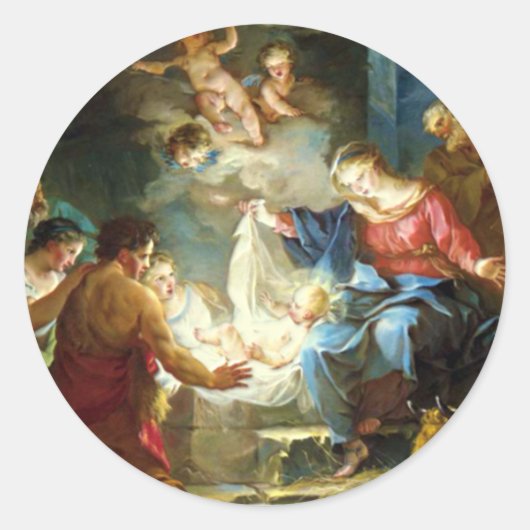 Nativiteitsscène voor Kerstmis - Pierre Ronde Sticker (Voorkant)