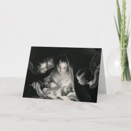 Nativiteitsscène Wieg Maagd Mary Baby Jesus Angels Feestdagen Kaart
