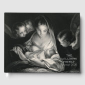 Nativiteitsscène Wieg Maagd Mary Baby Jesus Angels Gastenboek (Voorkant)