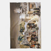 Nativiteitsscènedecoratie voor kerst theedoek (Verticaal)