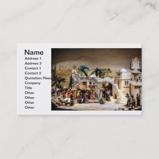 Nativiteitsscènedecoratie voor kerst visitekaartje (Voorkant)