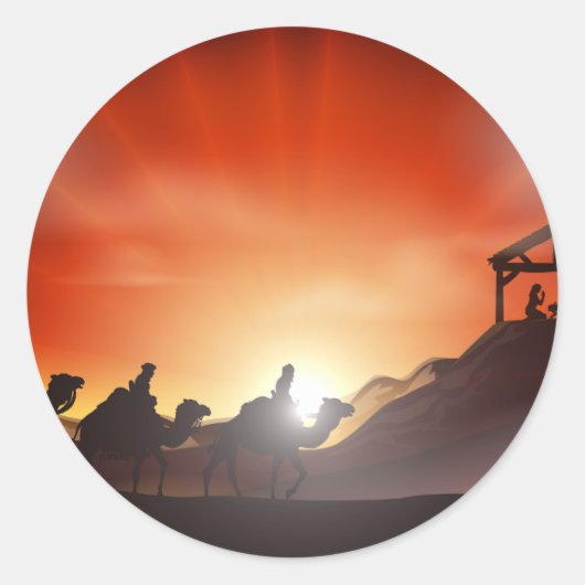 Nativiteitsscènestickers Ronde Sticker (Voorkant)