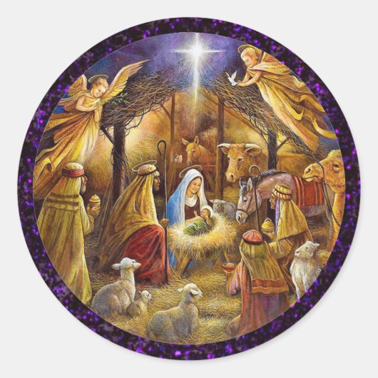 Nativiteitsstickers Ronde Sticker (Voorkant)