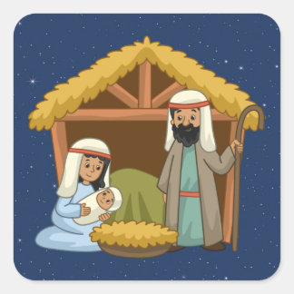 Nativiteitsstickers Vierkante Sticker