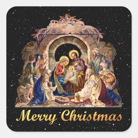  Nativiteitsstickers Vierkante Sticker (Voorkant)