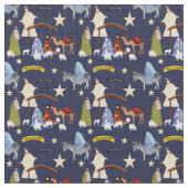 Nativiteitsstructuur op donkerblauw stof (Close Up)