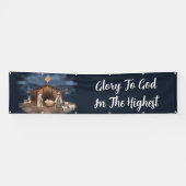 Nativiteitsverhaal voor de godkerst-Christelijke k Spandoek (Horizontaal)