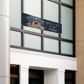 Nativiteitsverhaal voor de godkerst-Christelijke k Spandoek (Buitenkant Gebouw)