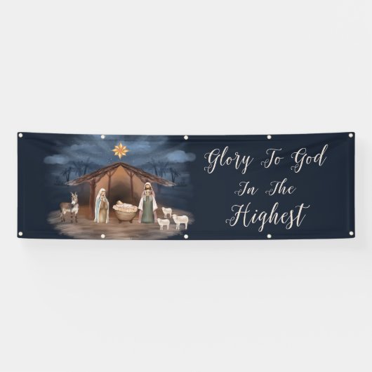 Nativiteitsverhaal voor de godkerst-Christelijke k Spandoek (Horizontaal)