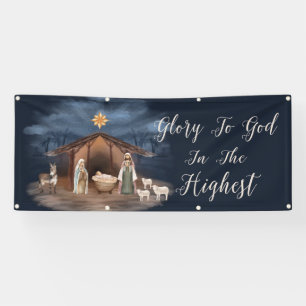Nativiteitsverhaal voor de godkerst-Christelijke k Spandoek
