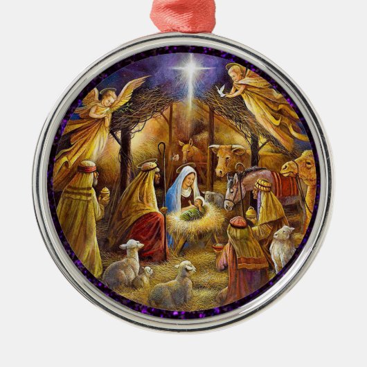 Nativiteitsversiering Metalen Ornament (Voorkant)