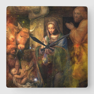 Nativiteitswandklok Vierkante Klok