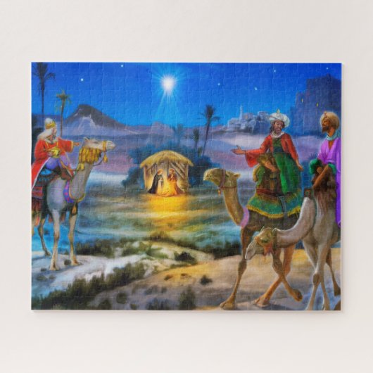 Nativiteitszagen met drie koningen legpuzzel (Horizontaal)