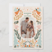 Nativity Angels 2 foto kerst Feestdagenkaart (Voorkant)