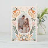 Nativity Angels 2 foto kerst Feestdagenkaart (Staand voorkant)