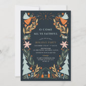 Nativity Angels Navy Blue Christmas Holiday Party Kaart (Voorkant)