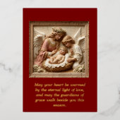Nativity Angels of Light Foil Holiday Card Folie Feestdagenkaart (Voorkant)