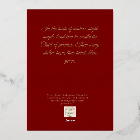 Nativity Angels of Light Foil Holiday Card Folie Feestdagenkaart (Achterkant)