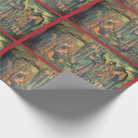 Nativity Baby Jesus Angel 3 Kings Detailed Image Cadeaupapier (Hoek)