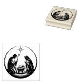 Nativity Baby Jesus Christmas Card Rubberstempel (Gestempeld)