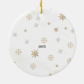 Nativity Bible Verse Baby's First Christmas Keramisch Ornament (Achterkant)