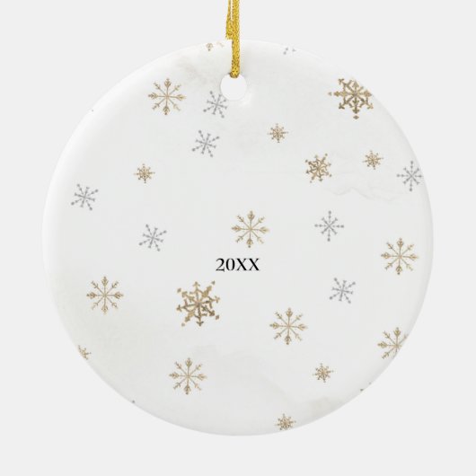 Nativity Bible Verse Baby's First Christmas Keramisch Ornament (Achterkant)