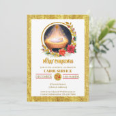 Nativity Carol Service Christmas Invitation Feestdagenkaart (Staand voorkant)
