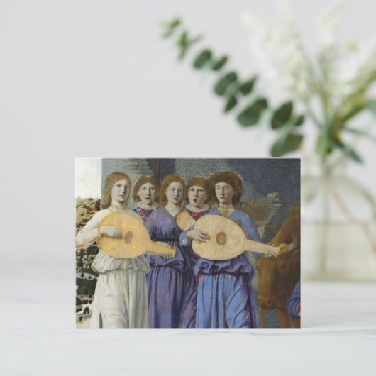 NATIVITY,CHRISTMAS ANGELS by PIERO DELLA FRANCESCA Feestdagenkaart (Staand voorkant)