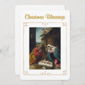 Nativity Christmas Blessings Religious  Feestdagenkaart (Voorkant / Achterkant)