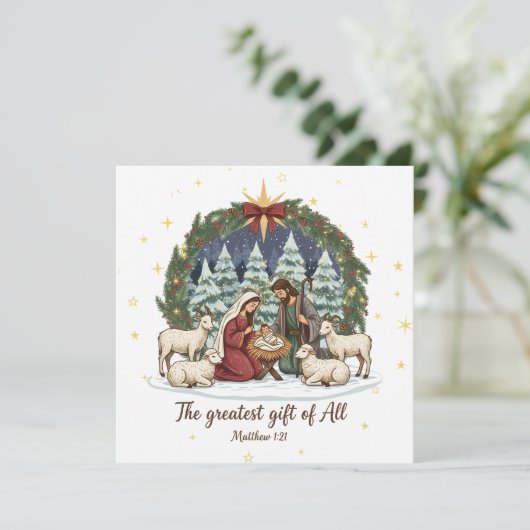Nativity Christmas Card  (Staand voorkant)