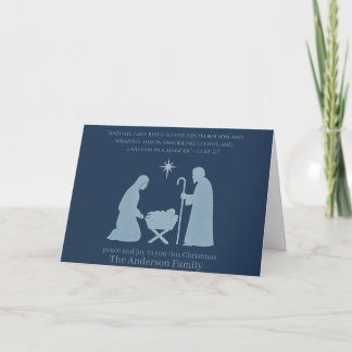 Nativity Christmas Card – Baby Jesus in the Manger Kaart