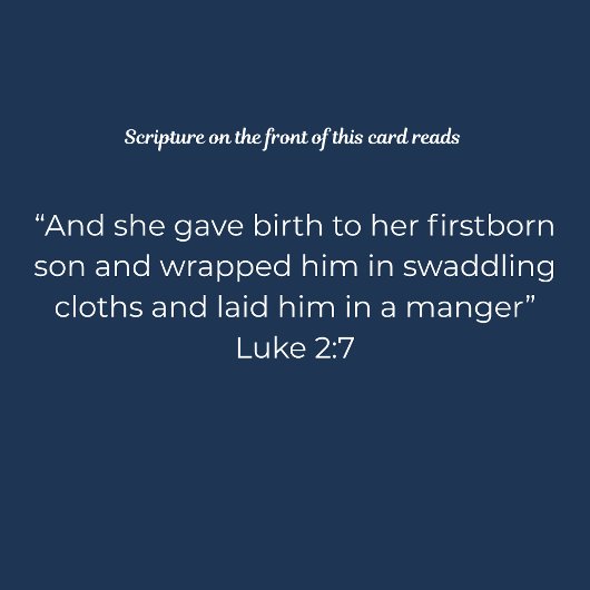 Nativity Christmas Card – Baby Jesus in the Manger Kaart