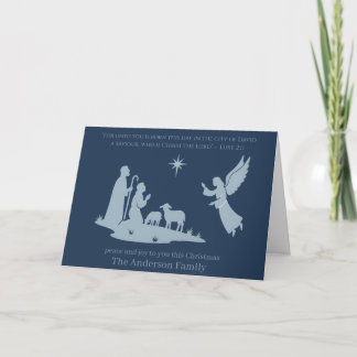 Nativity Christmas Card – Born This Day a Savior Kaart